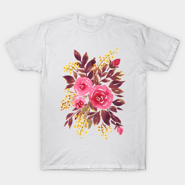 Pink roses T-Shirt by foxeyedaisy